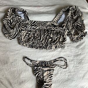 Montce Black and Cream Zebra Bikini